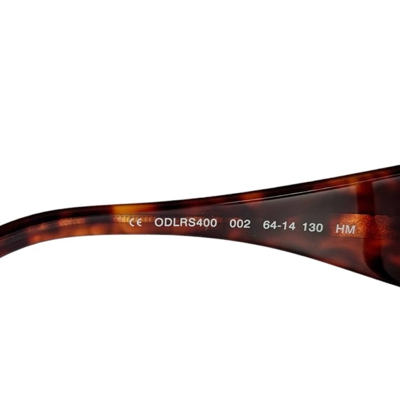 Oscar de la Renta wraparound shield style tortoise shell dark brown sunglasses - Picture 13 of 14